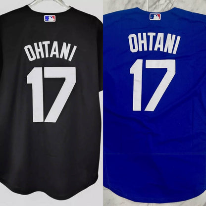 Shohei Ohtani #17 Los Angeles Dodgers Blue/Black Men's Jersey