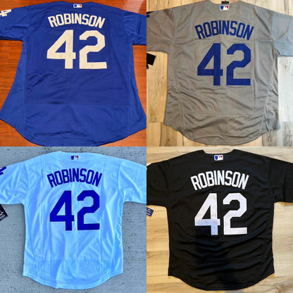 Jackie Robinson #42 Los Angeles Dodgers Blue/Black/Gray/White Men's Jersey