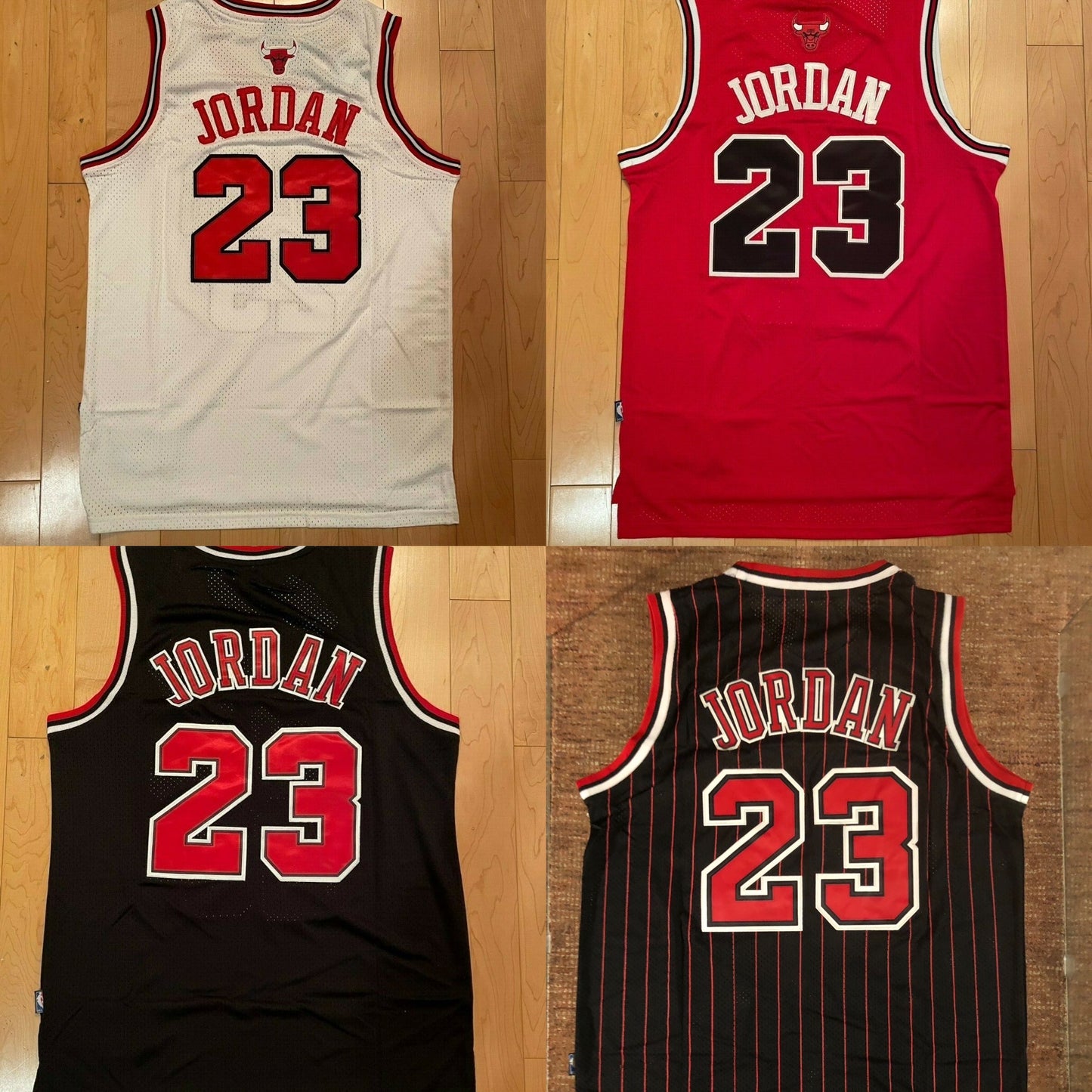 Michael Jordan #23 Chicago Bulls Red/Black/Pinstripe/White Men's or Youth Jersey