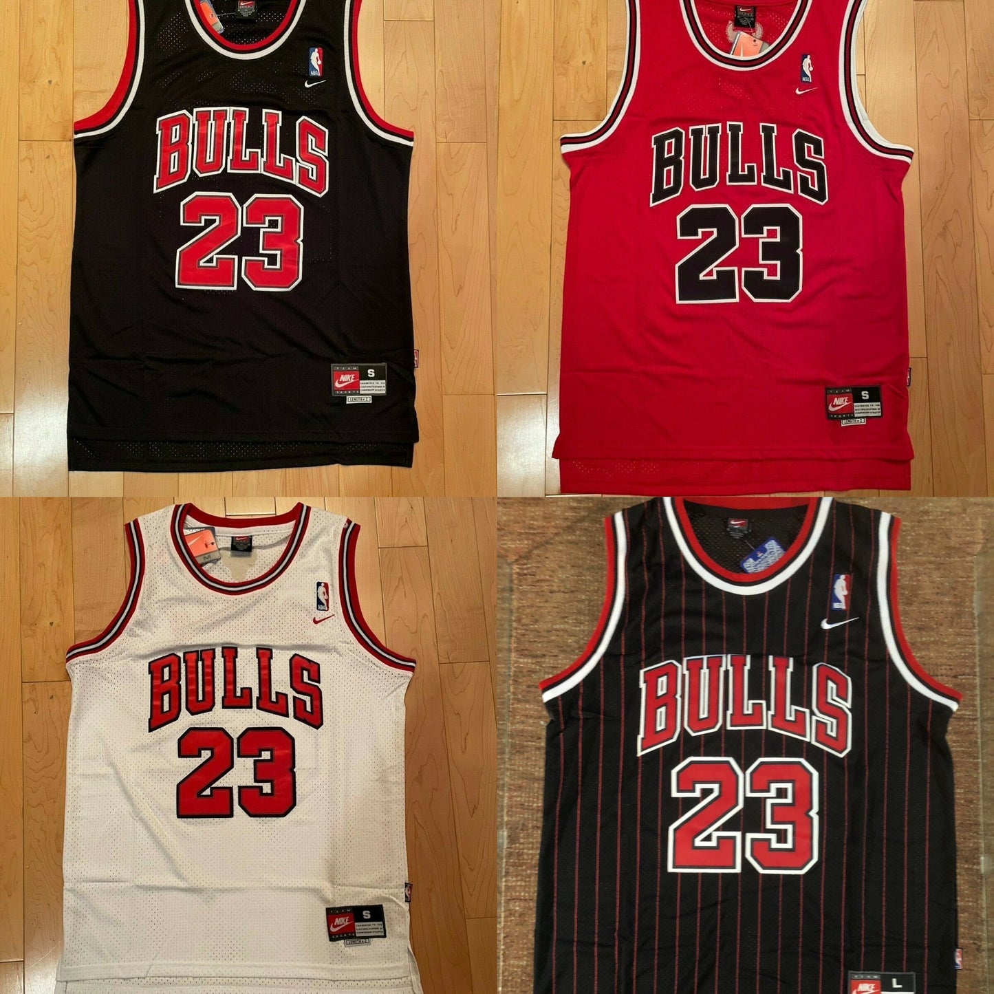 Michael Jordan #23 Chicago Bulls Red/Black/Pinstripe/White Men's or Youth Jersey