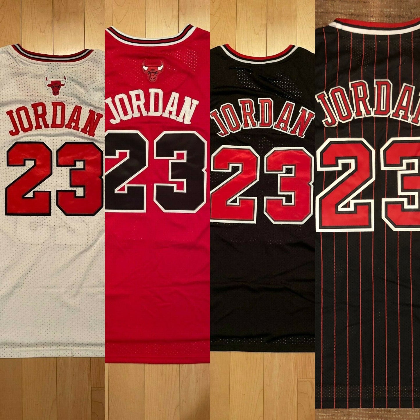 Michael Jordan #23 Chicago Bulls Red/Black/Pinstripe/White Men's or Youth Jersey