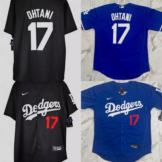 Shohei Ohtani #17 Los Angeles Dodgers Blue/Black Men's Jersey