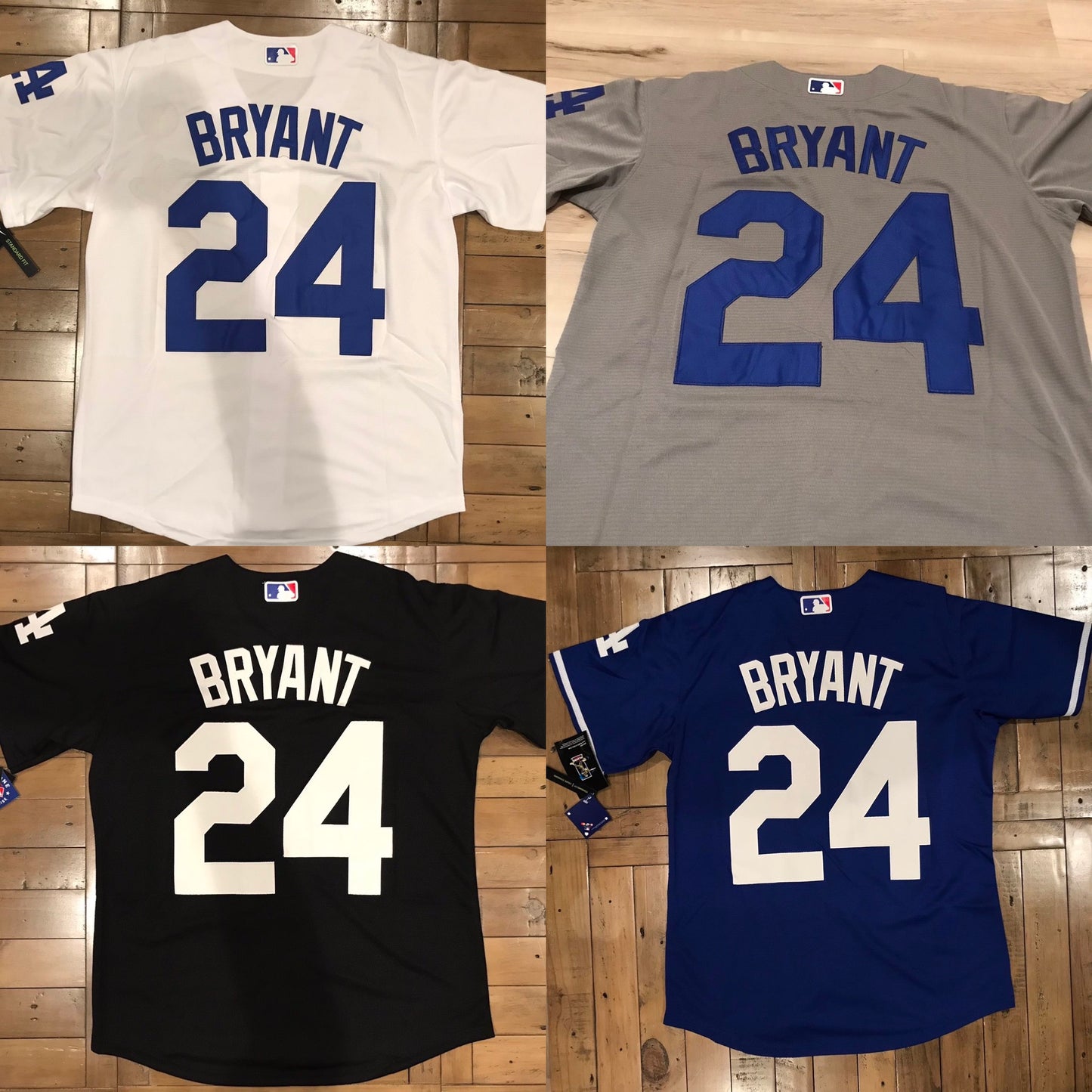 Kobe Bryant #24 Front / #8 Back Los Angeles Dodgers Blue/Gray/Black/White Men's Jersey