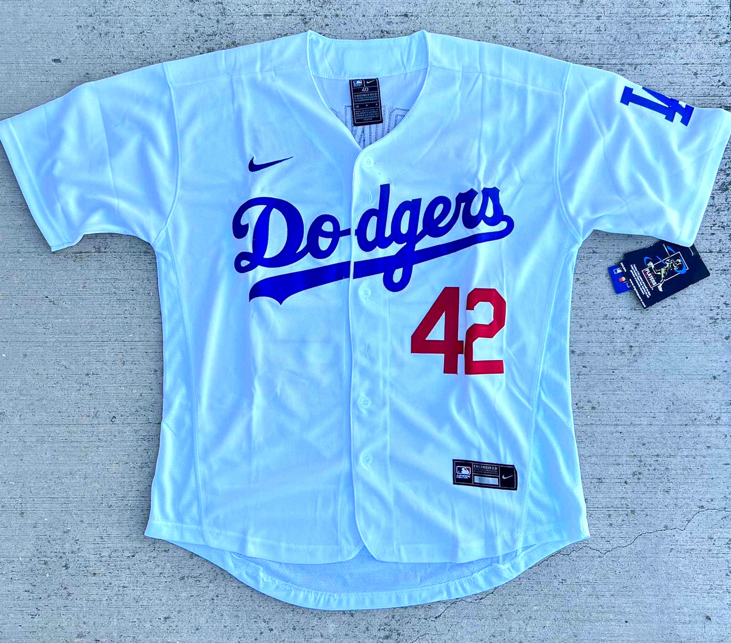 Jackie Robinson #42 Los Angeles Dodgers Blue/Black/Gray/White Men's Jersey