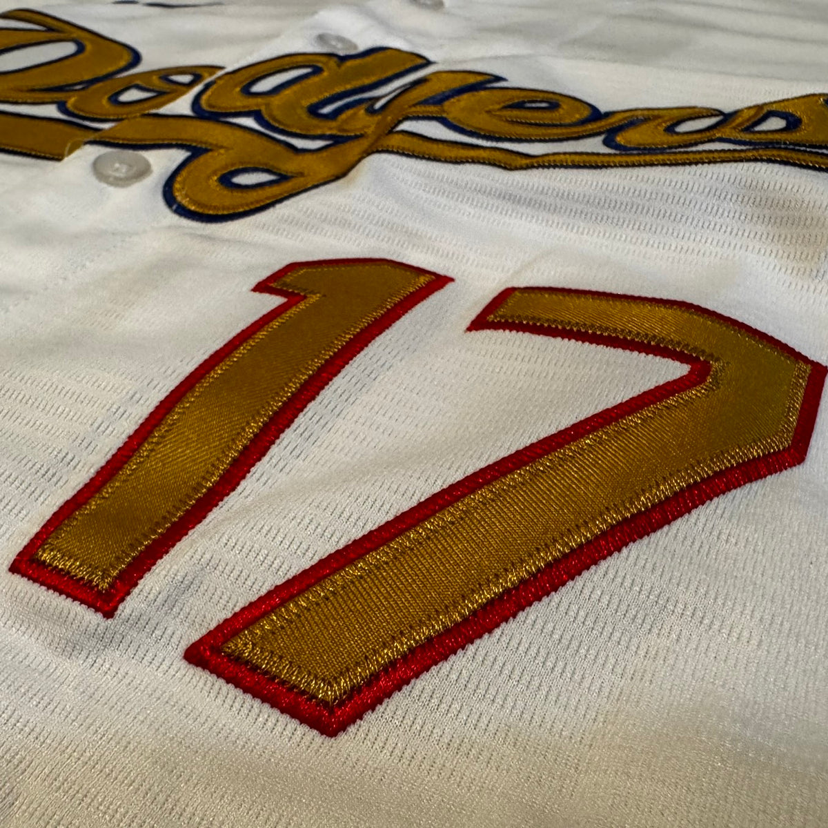 #17 Shohei Ohtani Los Angeles Dodgers White and Gold Jersey