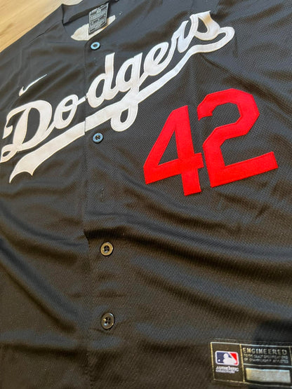 Jackie Robinson #42 Los Angeles Dodgers Blue/Black/Gray/White Men's Jersey