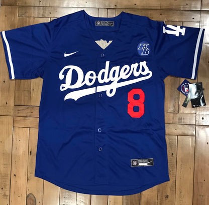 Kobe Bryant #24 Front / #8 Back Los Angeles Dodgers Blue/Gray/Black/White Men's Jersey